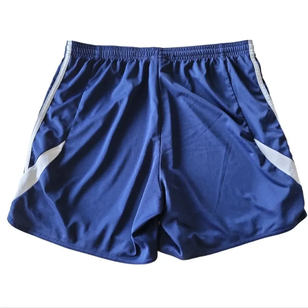 ADIDAS Blue/White Stripe ClimaCool 100% Polyester Athletic Shorts Size‎ L